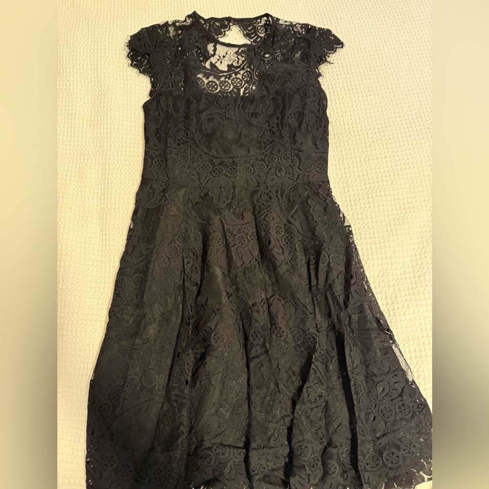 BB Dakota Black Lace Midi Dress